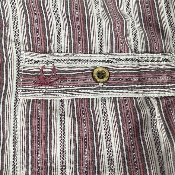 Mantaray Mens Light Red Striped Long Sleeve Button Up Shirt Size M - Picture 7 of 12